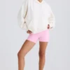 Hoodie van katoenen jersey met textuur en grafische print in wit