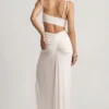 Imara asymmetrische maxi-jurk van gestructureerde jersey in wit