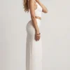 Imara asymmetrische maxi-jurk van gestructureerde jersey in wit