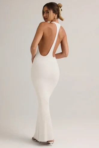 Imelda Modal maxi-jurk met racerback in wit