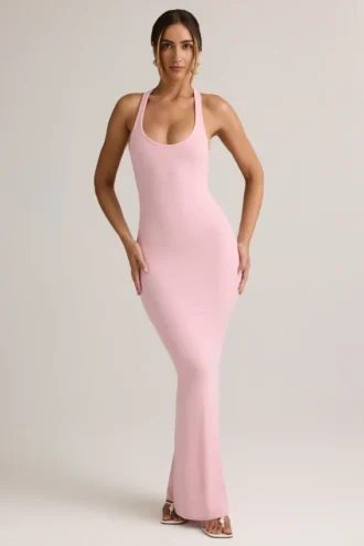 Imelda Modal racerback maxi-jurk in babyroze