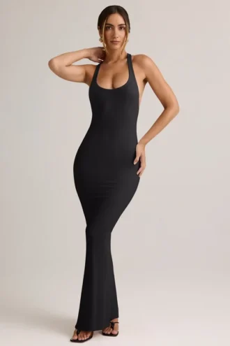 Imelda Modal racerback maxi-jurk in zwart