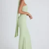 Imogene strapless jurk met sjaaldetail in lentegroen
