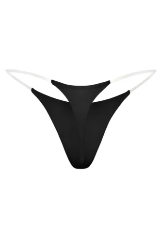 Intimates Naadloze gebreide string met transparante bandjes in zwart