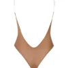 Intimates Soft Mesh Invisible Strap Thong Body in Honey