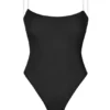 Intimates Soft Mesh Invisible Strap Thong Body in zwart