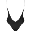 Intimates Soft Mesh Invisible Strap Thong Body in zwart