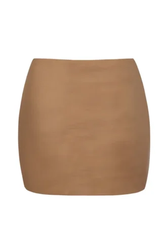 Intimates Soft Mesh Micro Mini Rok met Lage Taille in Almond