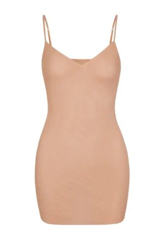 Intimates Soft Mesh mini-slipjurk met V-hals in Warm Peach