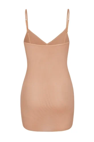 Intimates Soft Mesh mini-slipjurk met V-hals in Warm Peach