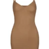 Intimates Soft Mesh V-hals mini-slipjurk in amandel