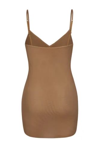Intimates Soft Mesh V-hals mini-slipjurk in amandel