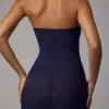 Intimates Soft Sheer-Mesh Bandeau Mini Slip Jurk in Navy