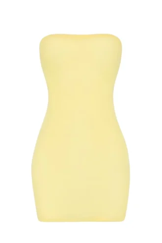 Intimates Zachte, doorschijnende mesh bandeau mini-slipjurk in geel