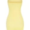 Intimates Zachte, doorschijnende mesh bandeau mini-slipjurk in geel