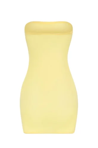 Intimates Zachte, doorschijnende mesh bandeau mini-slipjurk in geel