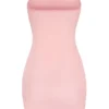 Intimates zachte, doorschijnende mesh bandeau mini-slipjurk in roze