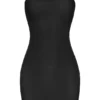 Intimates zachte, doorschijnende mesh bandeau mini-slipjurk in zwart