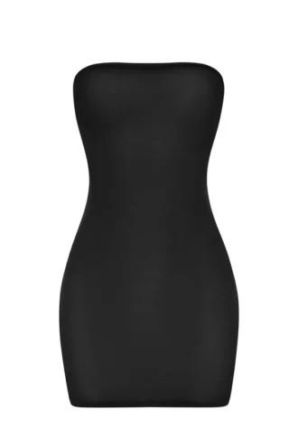 Intimates zachte, doorschijnende mesh bandeau mini-slipjurk in zwart