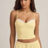 Isalie Modal Camisole Pyjama Top in Pastelgeel