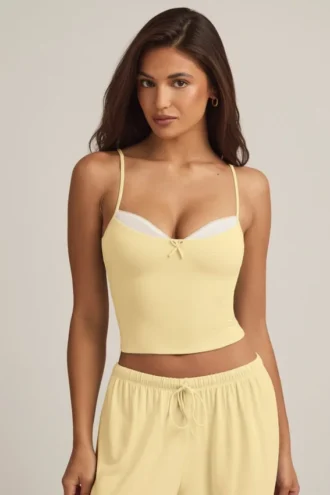 Isalie Modal Camisole Pyjama Top in Pastelgeel