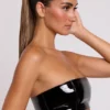 Jadis vinyl bandeau-bralette in zwart