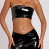 Jadis vinyl bandeau-bralette in zwart