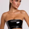 Jadis vinyl bandeau-bralette in zwart