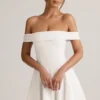 Jaida Modal off-shoulder A-lijn mini-jurk in wit