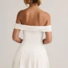 Jaida Modal off-shoulder A-lijn mini-jurk in wit