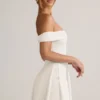 Jaida Modal off-shoulder A-lijn mini-jurk in wit