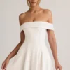Jaida Modal off-shoulder A-lijn mini-jurk in wit