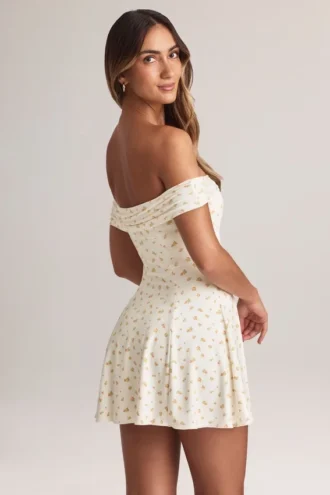 Jaida Modal off-shoulder A-lijn minijurk met bloemenprint
