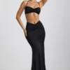 Jerika Slinky Jersey Halternek-bralette met metalen details in zwart