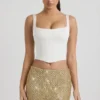 Jianna versierd minirok met lage taille in goud