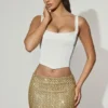 Jianna versierd minirok met lage taille in goud