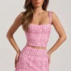 Jianna versierd minirok met lage taille in roze