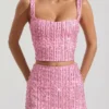 Jianna versierd minirok met lage taille in roze