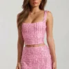 Jianna versierd minirok met lage taille in roze