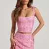 Jianna versierd minirok met lage taille in roze