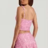 Jianna versierd minirok met lage taille in roze