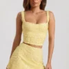 Jianna versierde minirok met lage taille in geel
