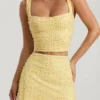 Jianna versierde minirok met lage taille in geel