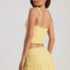 Jianna versierde minirok met lage taille in geel