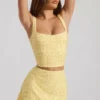 Jianna versierde minirok met lage taille in geel