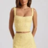 Jianna versierde minirok met lage taille in geel
