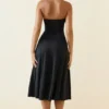 Joely Slinky Jersey strapless A-lijn midaxi-jurk in zwart