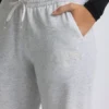 Joggingbroek met lage taille en wijde pijpen in grijs gemêleerd