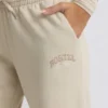Joggingbroek met lage taille en wijde pijpen in ivoorkleur