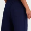 Joggingbroek met wijde pijpen van geborsteld jersey in klassiek marineblauw